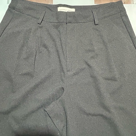 Happily Grey Wide Leg Trouser Black Slit in Front; Size 9 - Picture 3 of 6
